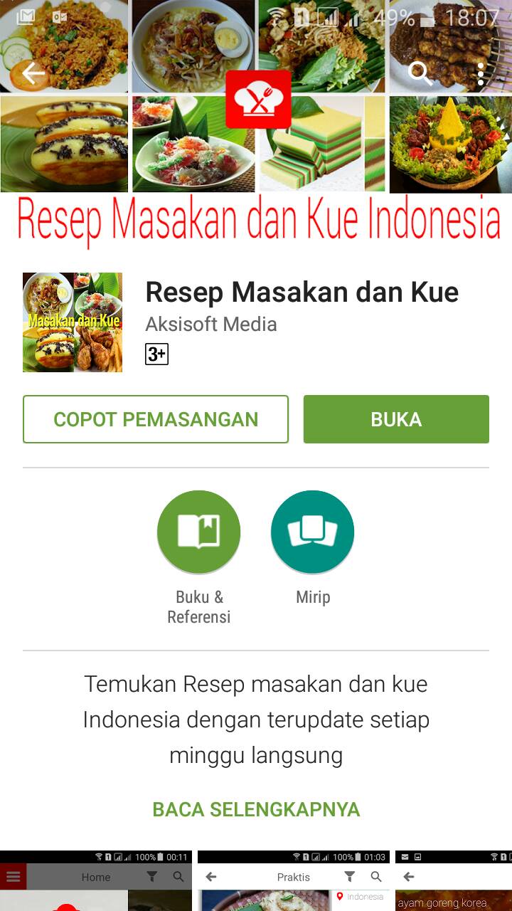 Project Aksisoft : Aplikasi Google Play Resep Masakan dan Kue Indonesia